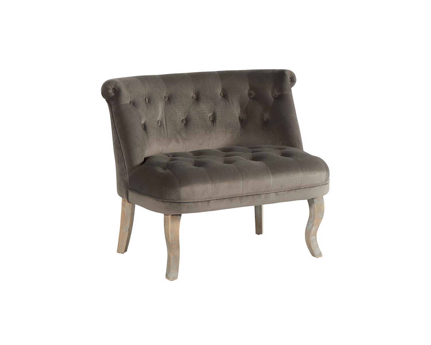 Poltrona "Denver" XL in tessuto e legno grigio