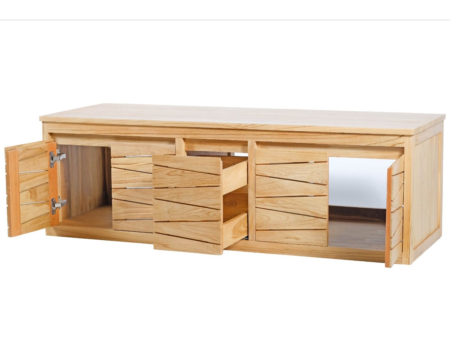 Mobiletto sospeso in teak "Moho" 140 cm