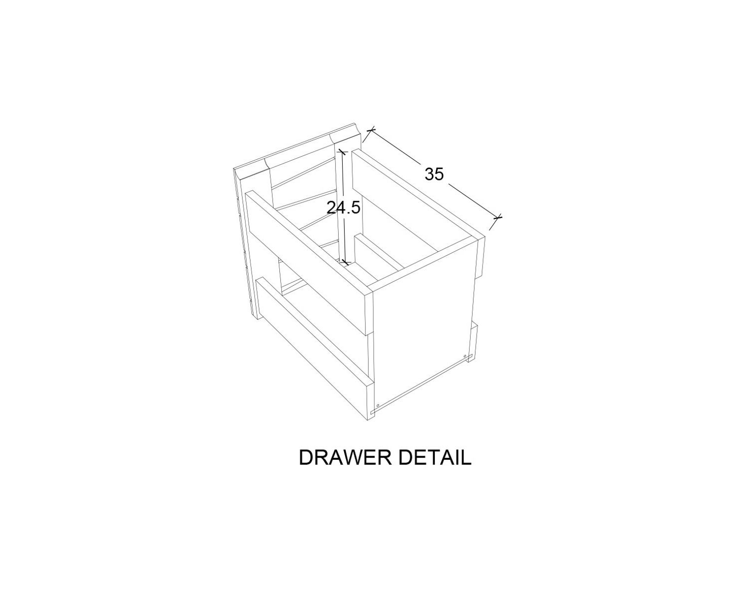 Mobiletto sospeso in teak "Moho" 140 cm