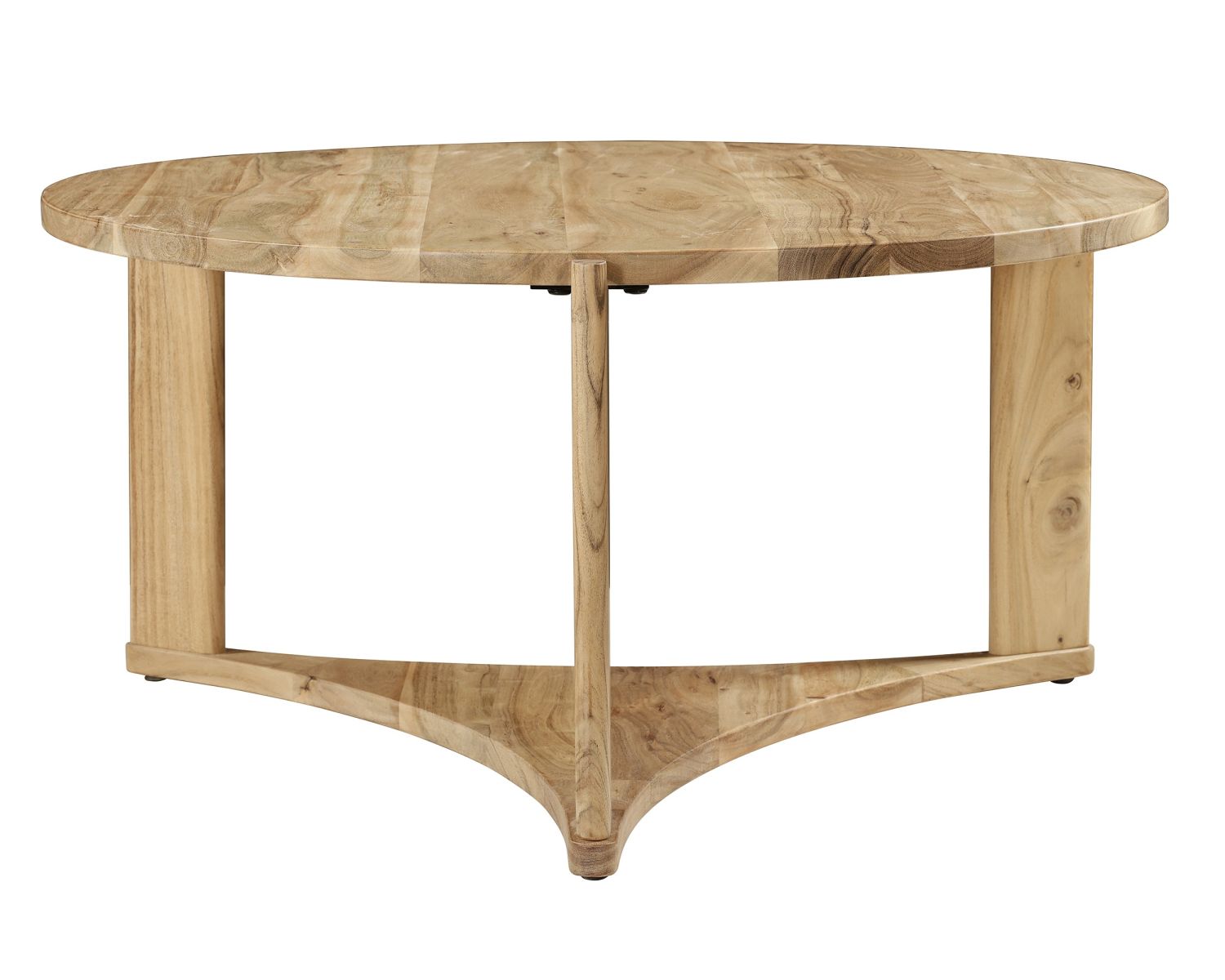 Tavolino rotondo "Trudy" in legno massiccio di acacia