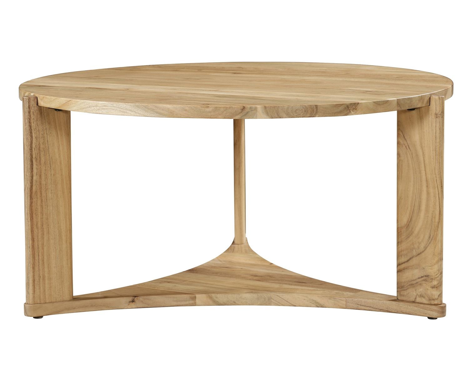Tavolino rotondo "Trudy" in legno massiccio di acacia