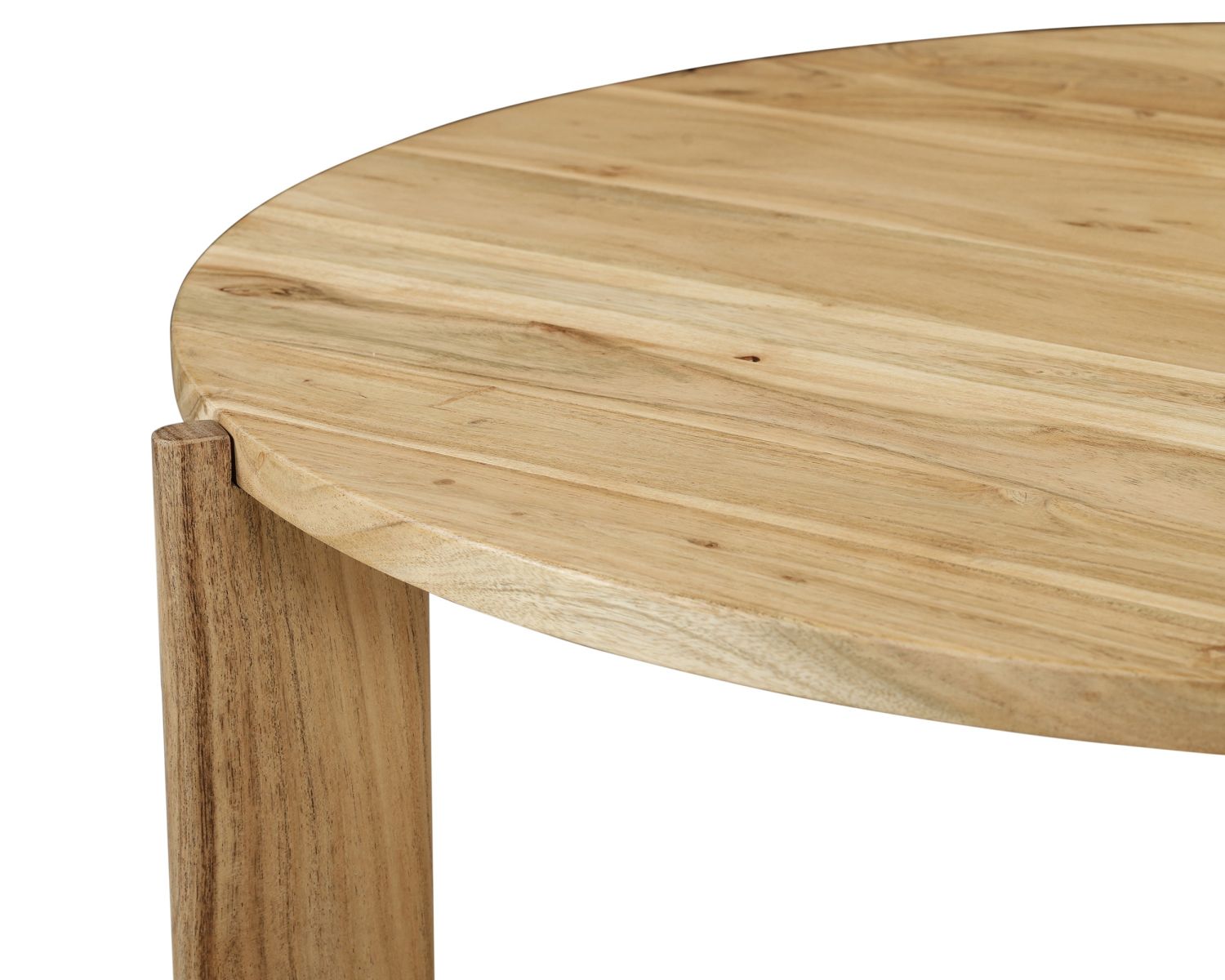 Tavolino rotondo "Trudy" in legno massiccio di acacia
