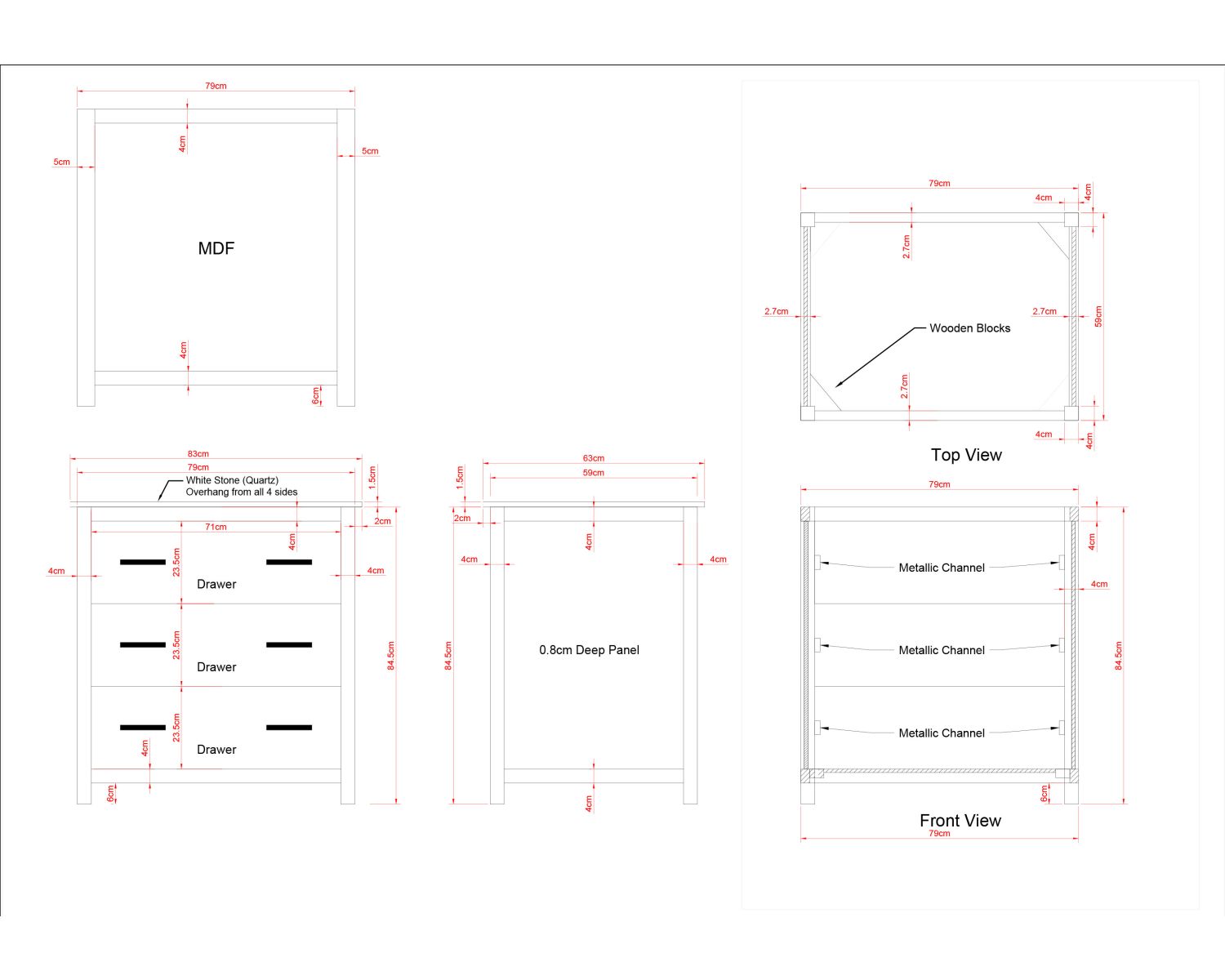 Cassettiera "Grand Chef" a 3 cassetti
