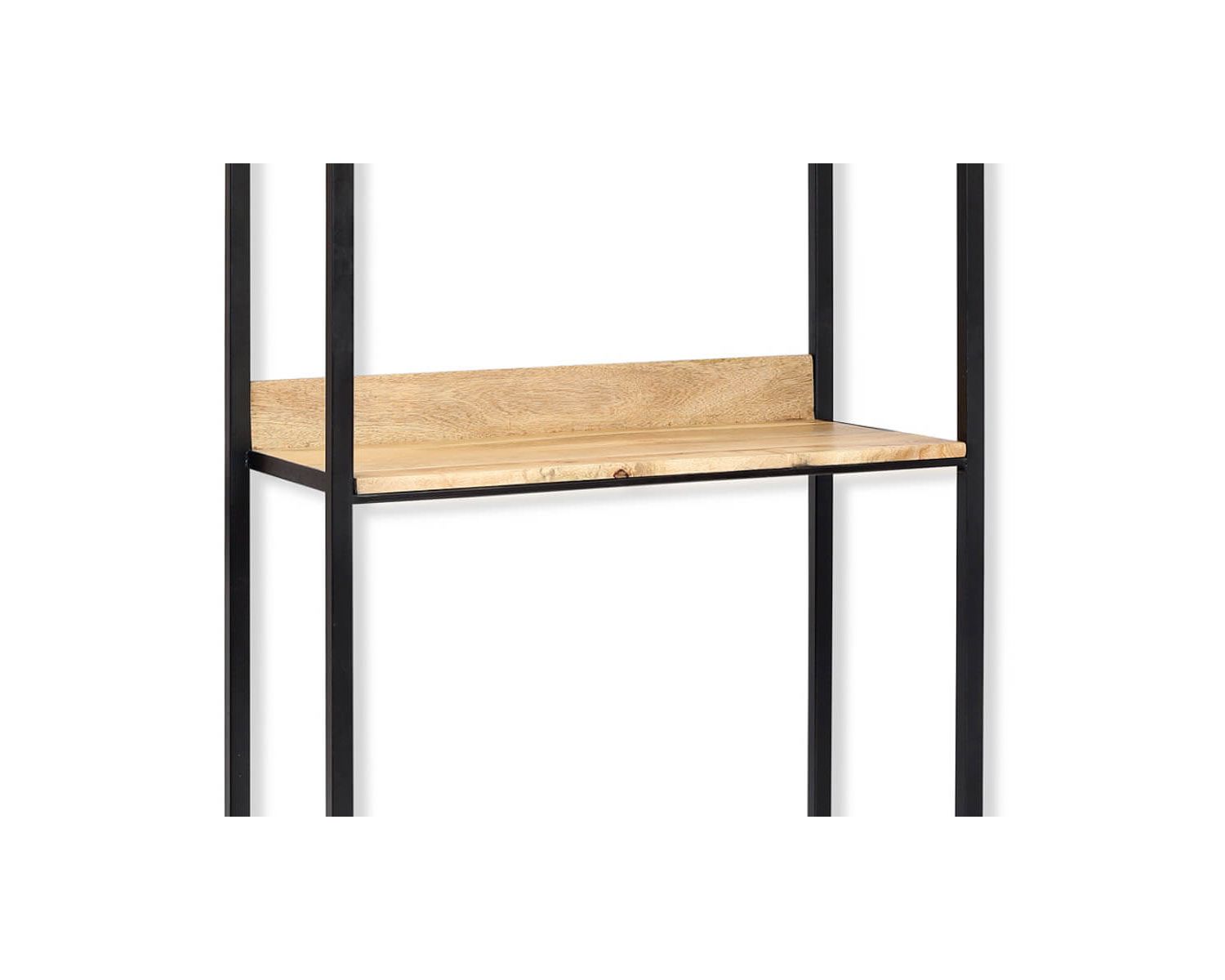 Scrivania industriale "Atelier" in metallo e legno di mango con scaffali 