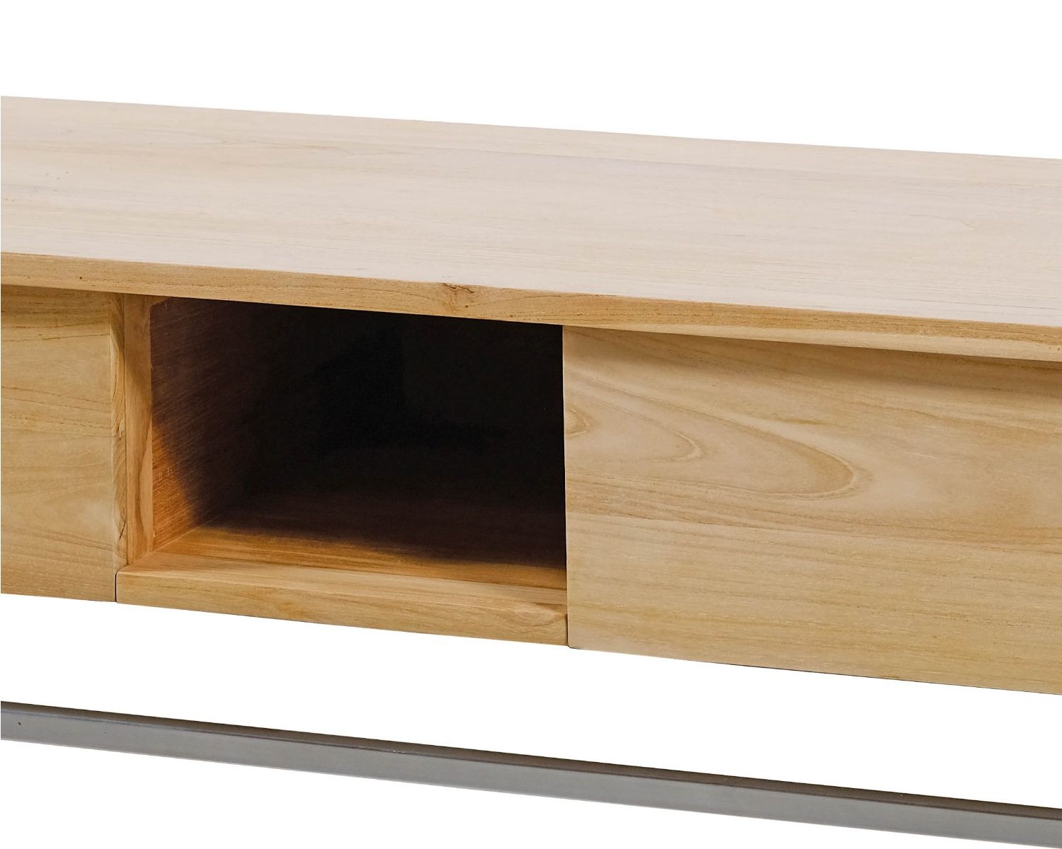 Mobiletto sospeso "Tika" in teak con portasciugamani 140 cm