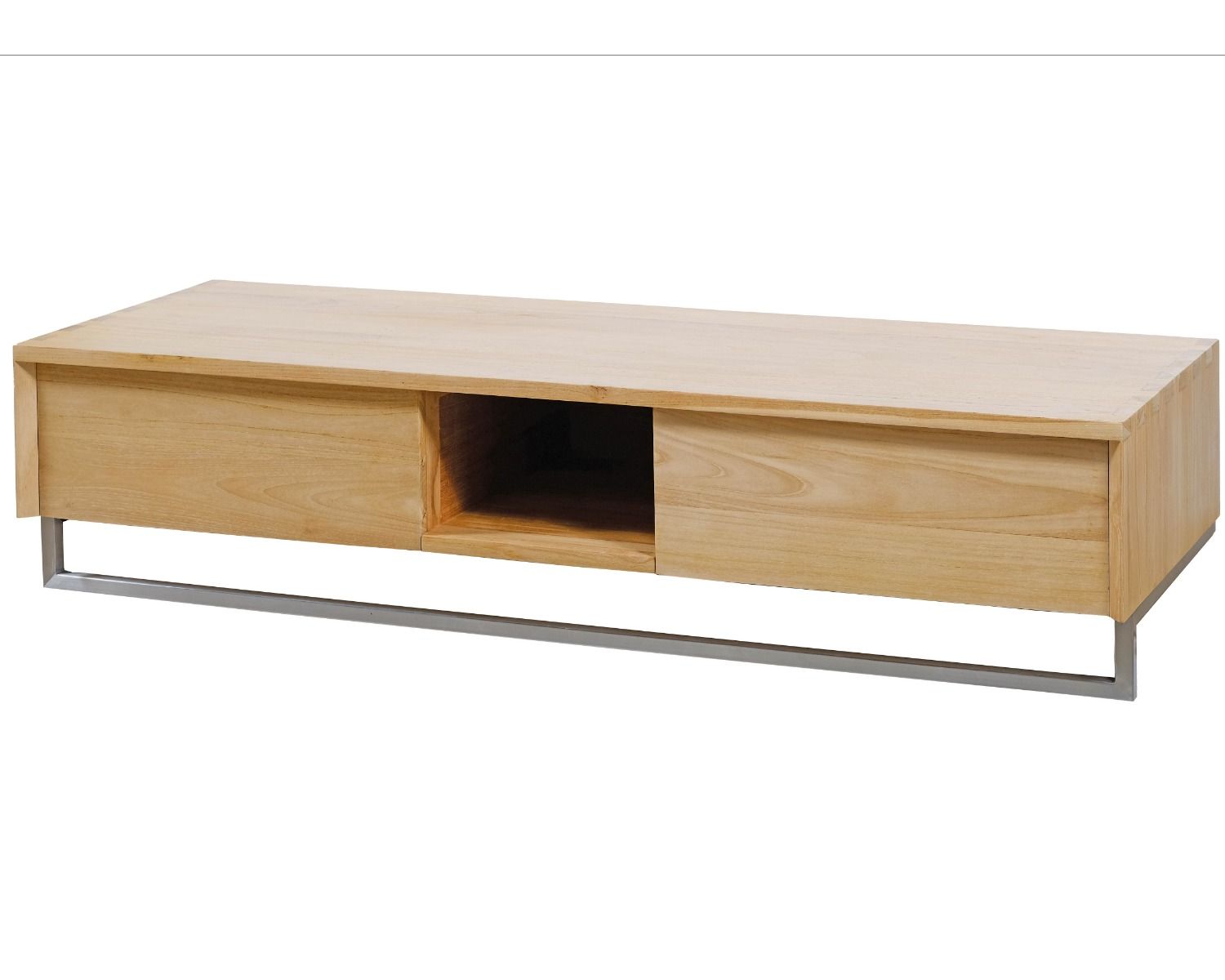 Mobiletto sospeso "Tika" in teak con portasciugamani 140 cm