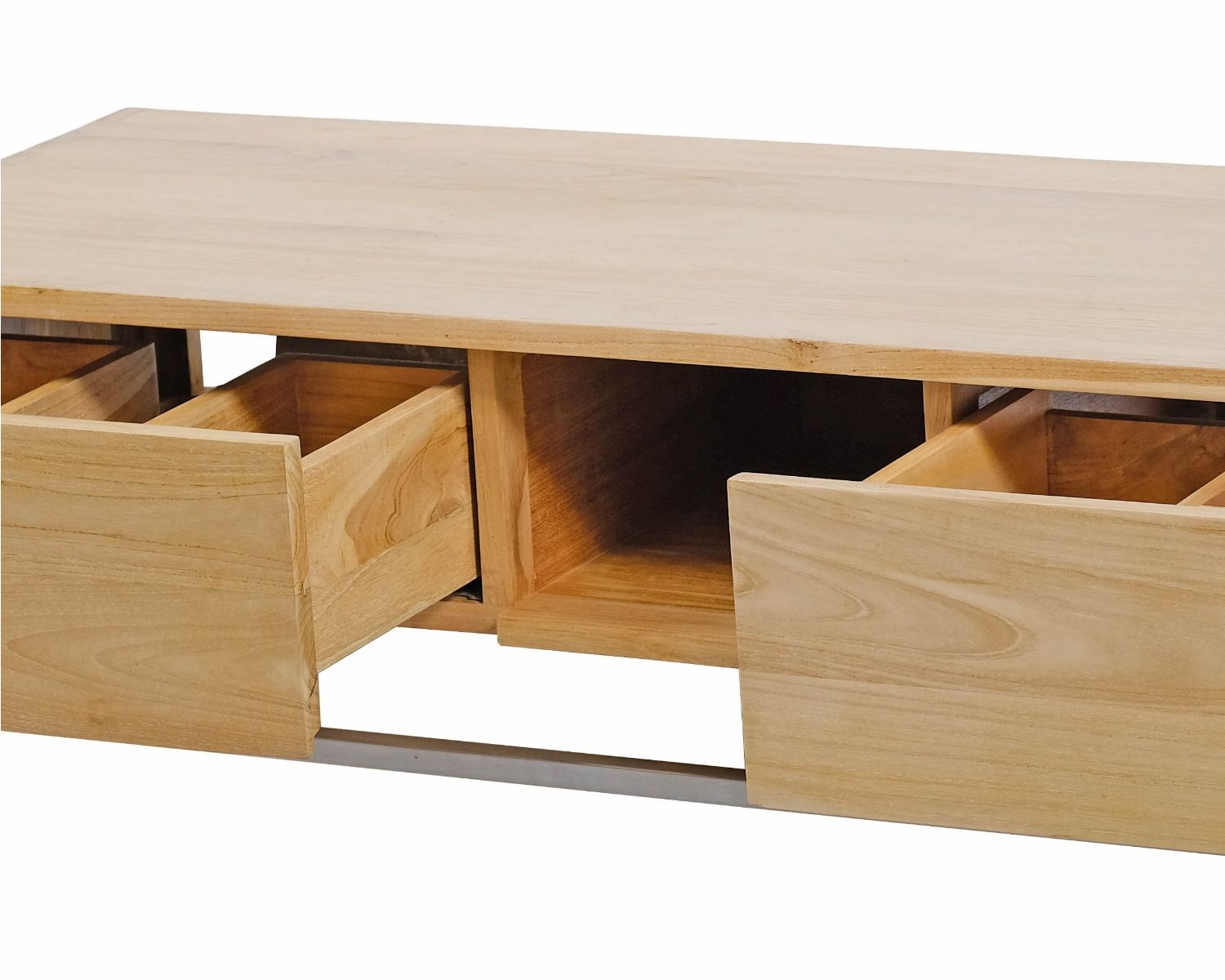 Mobiletto sospeso "Tika" in teak con portasciugamani 140 cm