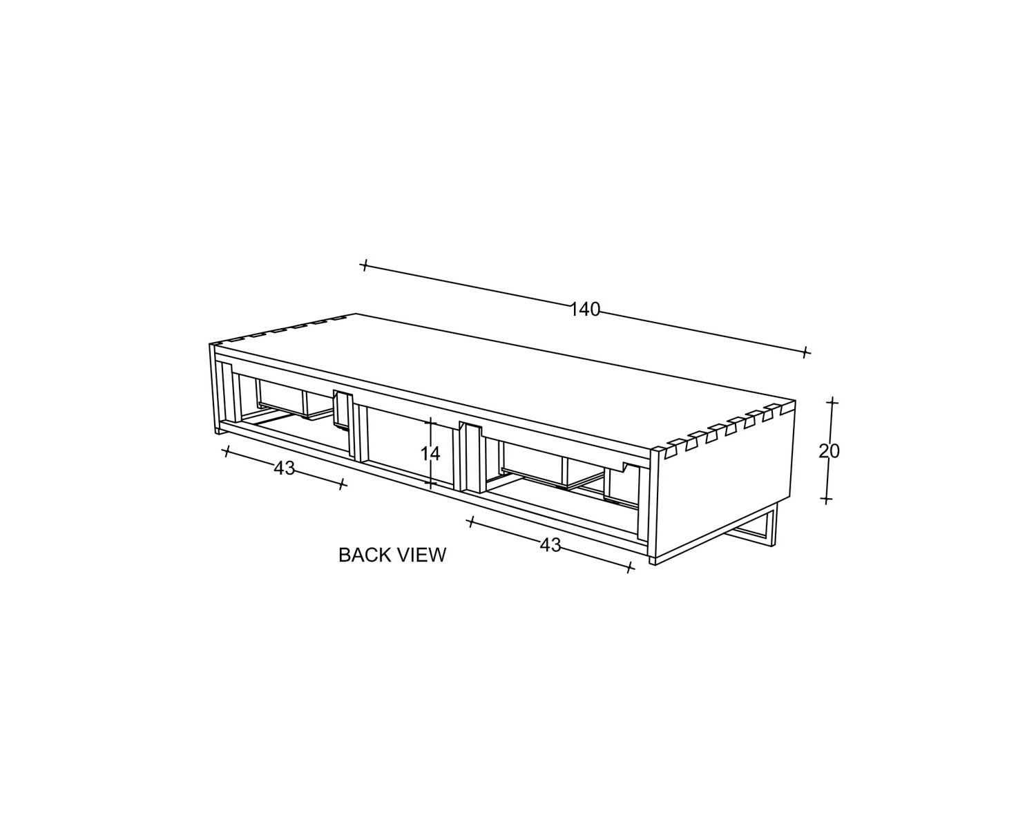 Mobiletto sospeso "Tika" in teak con portasciugamani 140 cm