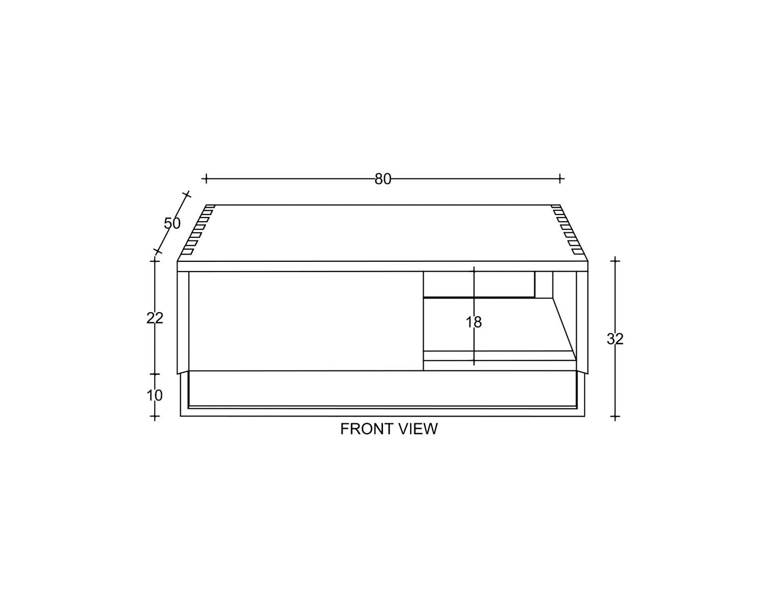 Mobiletto sospeso "Tika" in teak con portasciugamani da 80 cm