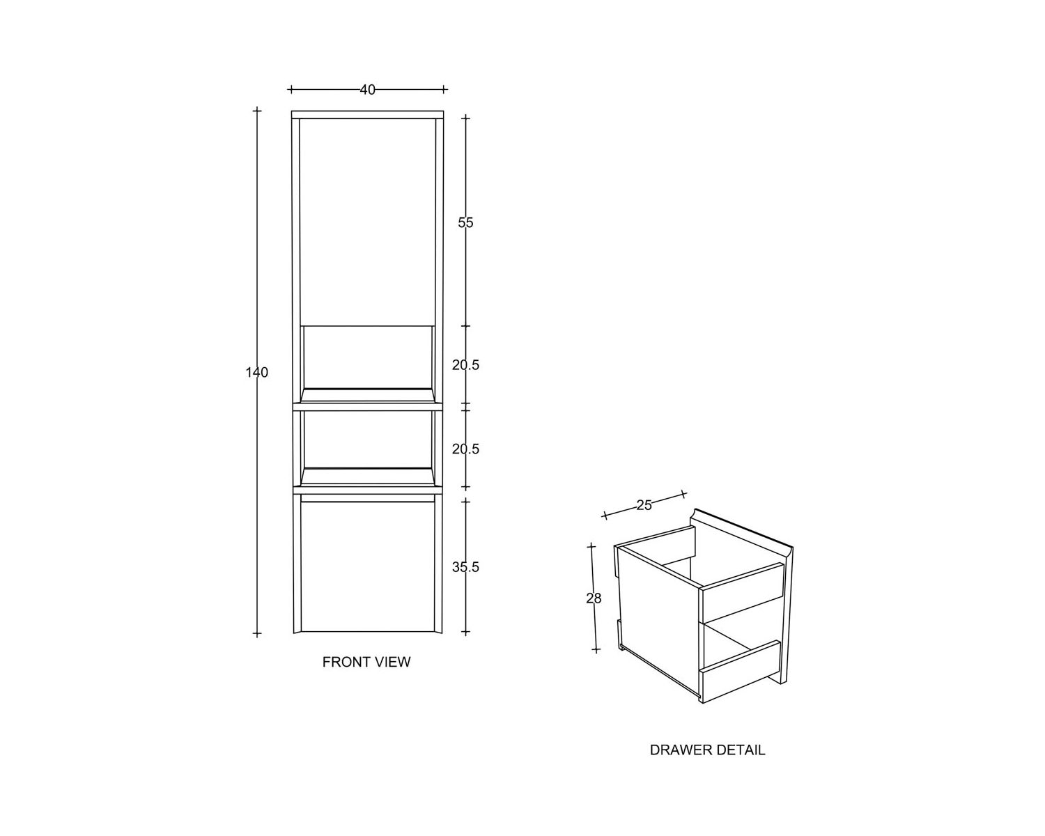 Mobile contenitore in teak "Tika" con anta, nicchie e cassetto
