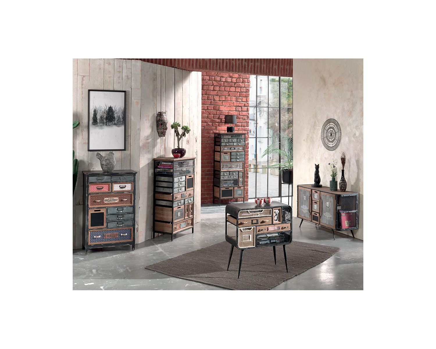 Armadio decorativo "Mélimélo Indus" con cassetti 135 cm