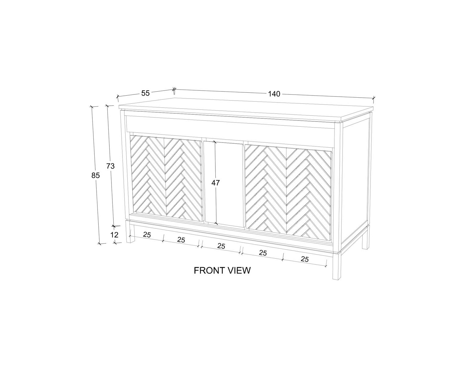 Mobiletto in teak "Napu" 140 cm