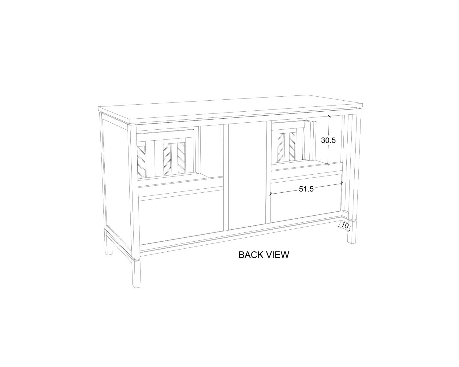 Mobiletto in teak "Napu" 140 cm