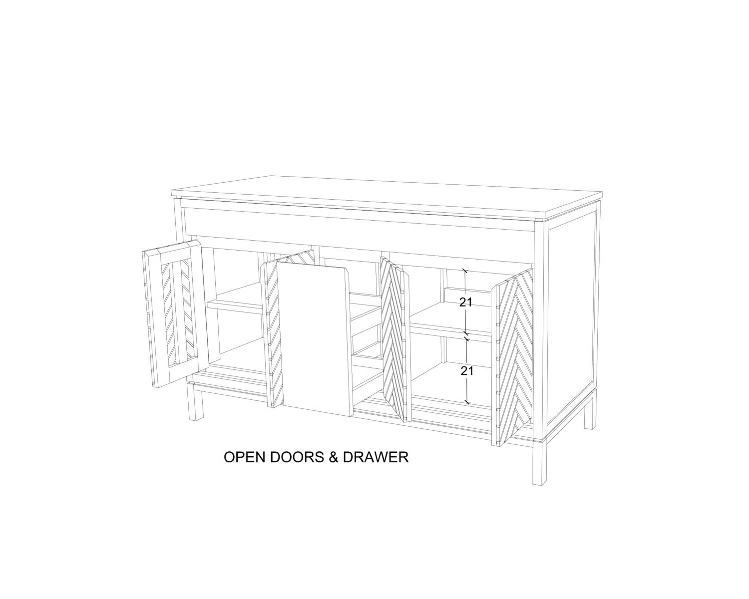 Mobiletto in teak "Napu" 140 cm