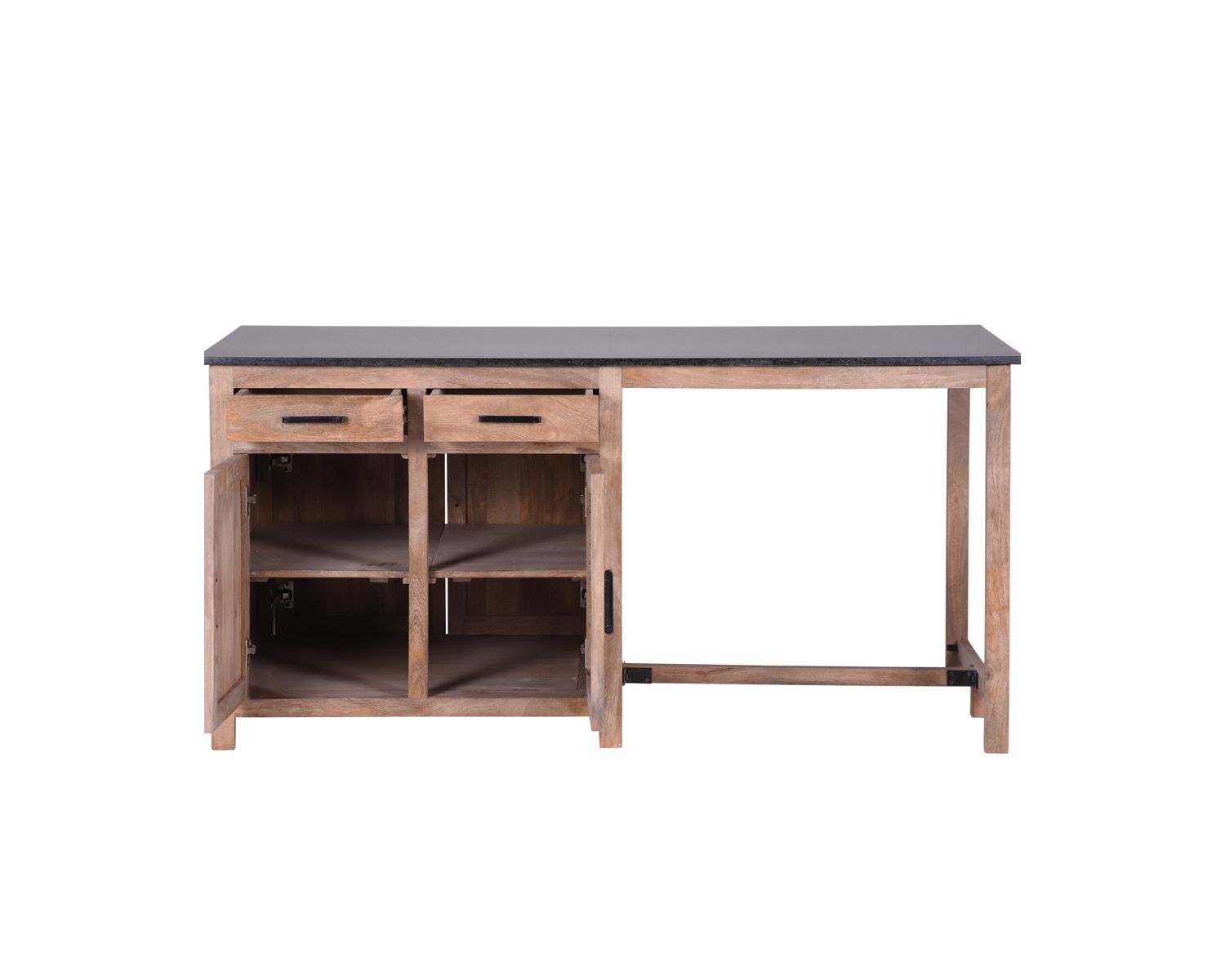 Isola centrale in mango e granito con zona pranzo "Grand Chef