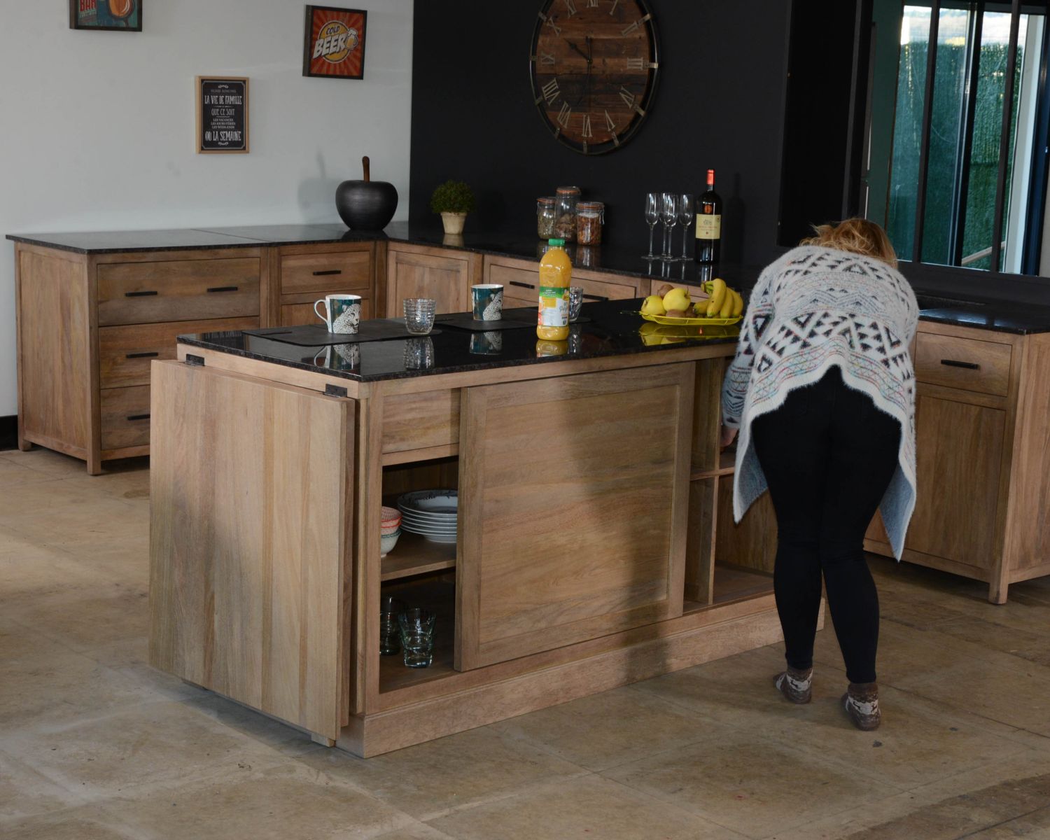 Cucina in legno massiccio a 1 anta "Grand Chef