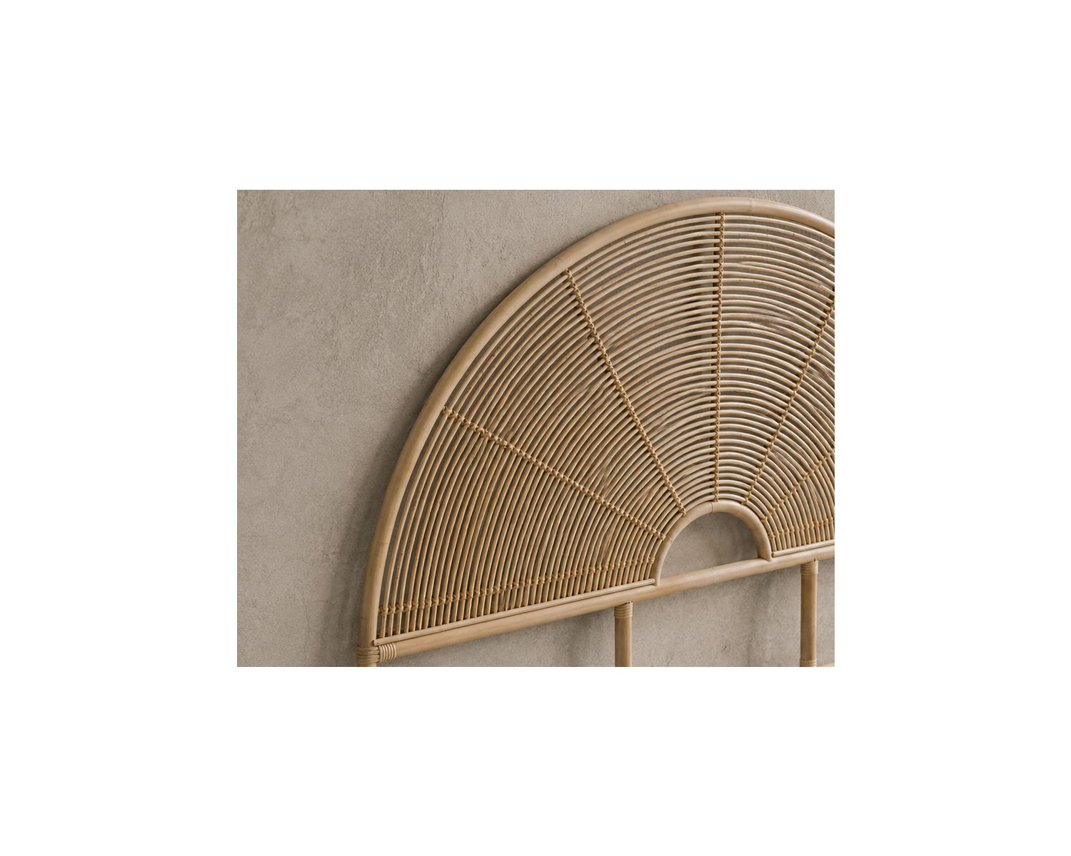 Testata in stile etnico "Solira" in rattan, forma rotonda 160 cm