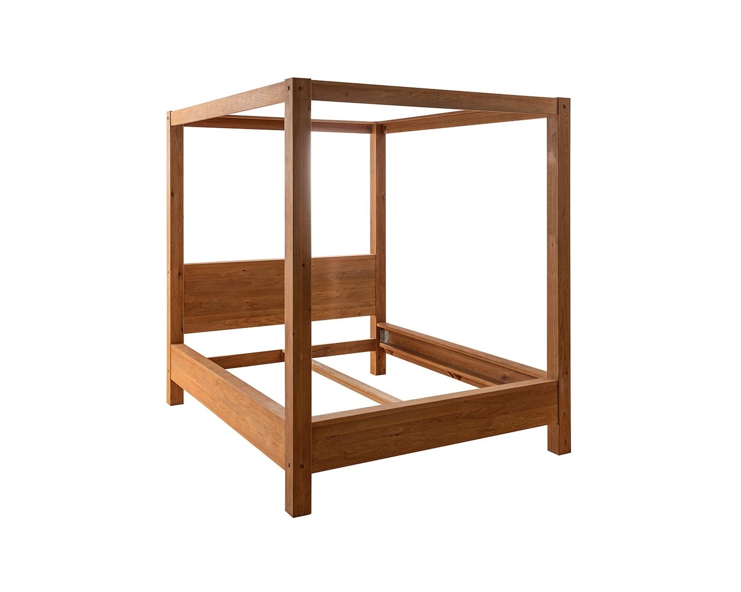 Letto a baldacchino "Kamaia" in rovere oliato per dormire 160x200 cm