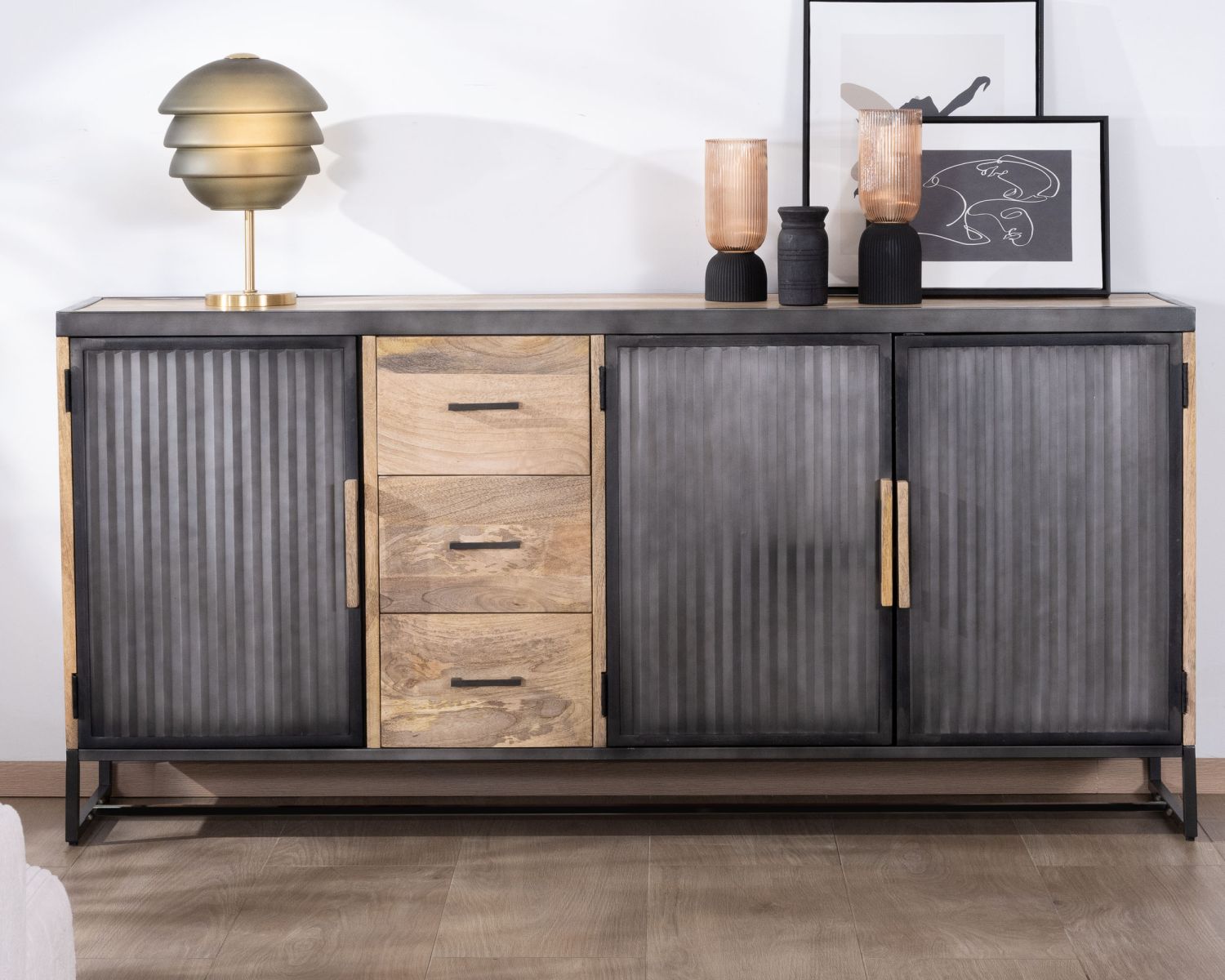 Madia industriale "Kazag" con frontali e cassetti scanalati