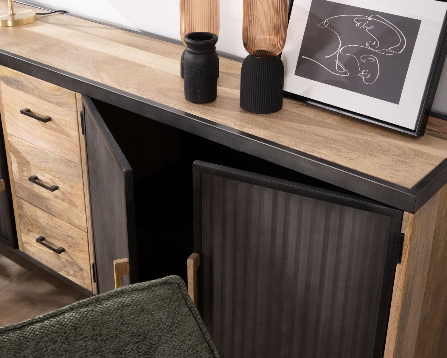 Madia industriale "Kazag" con frontali e cassetti scanalati