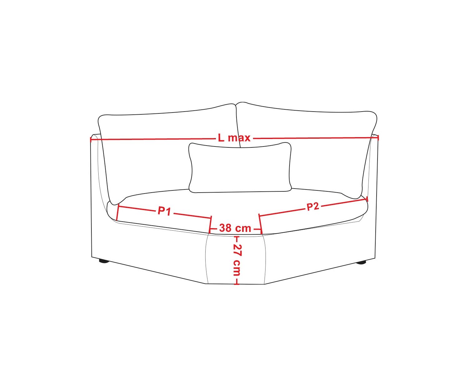Elemento d'angolo per divano modulare cammello in velluto a coste larghe "Kédusa