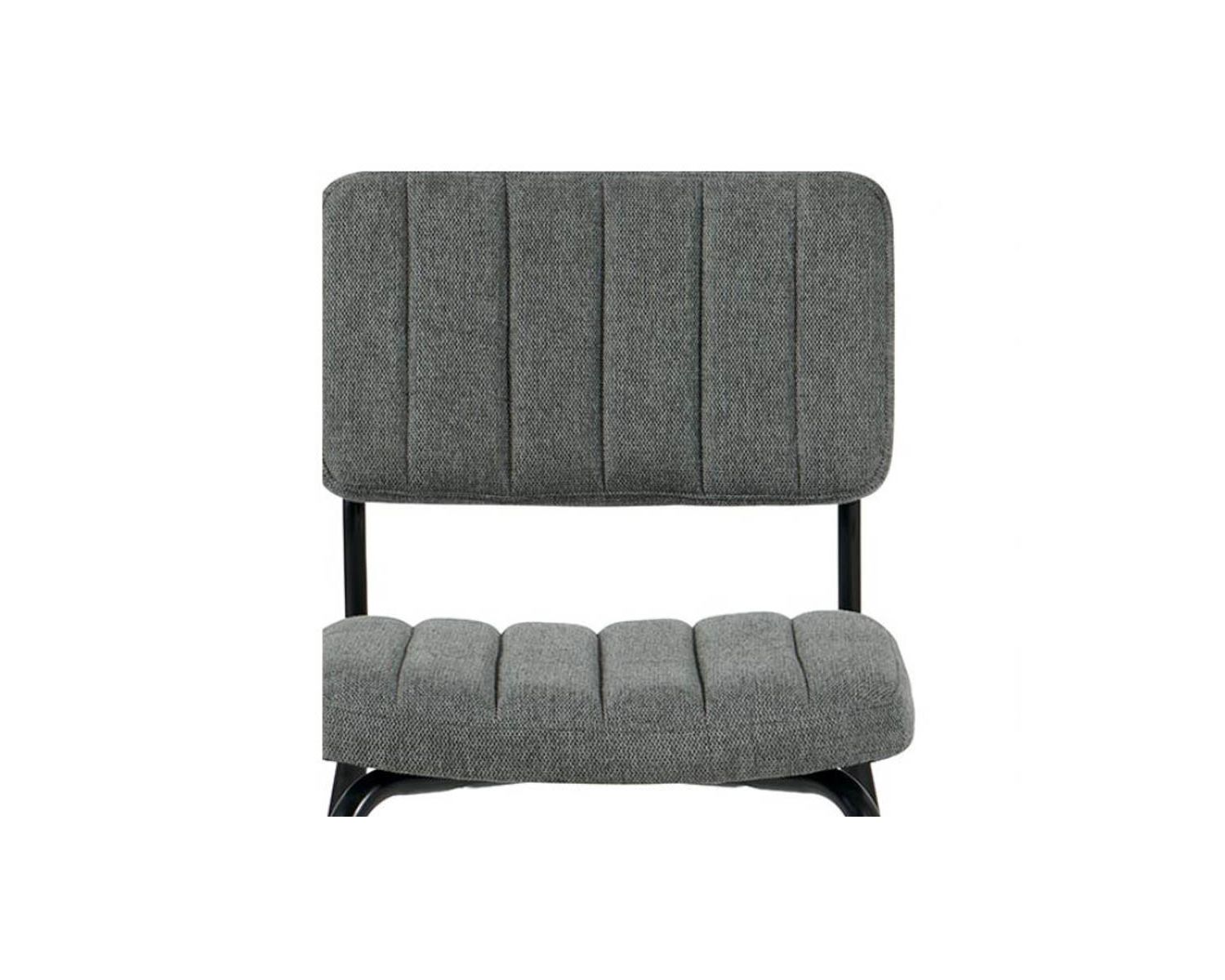 Set di 2 sedie retrò "Lia" in tessuto grigio e metallo nero