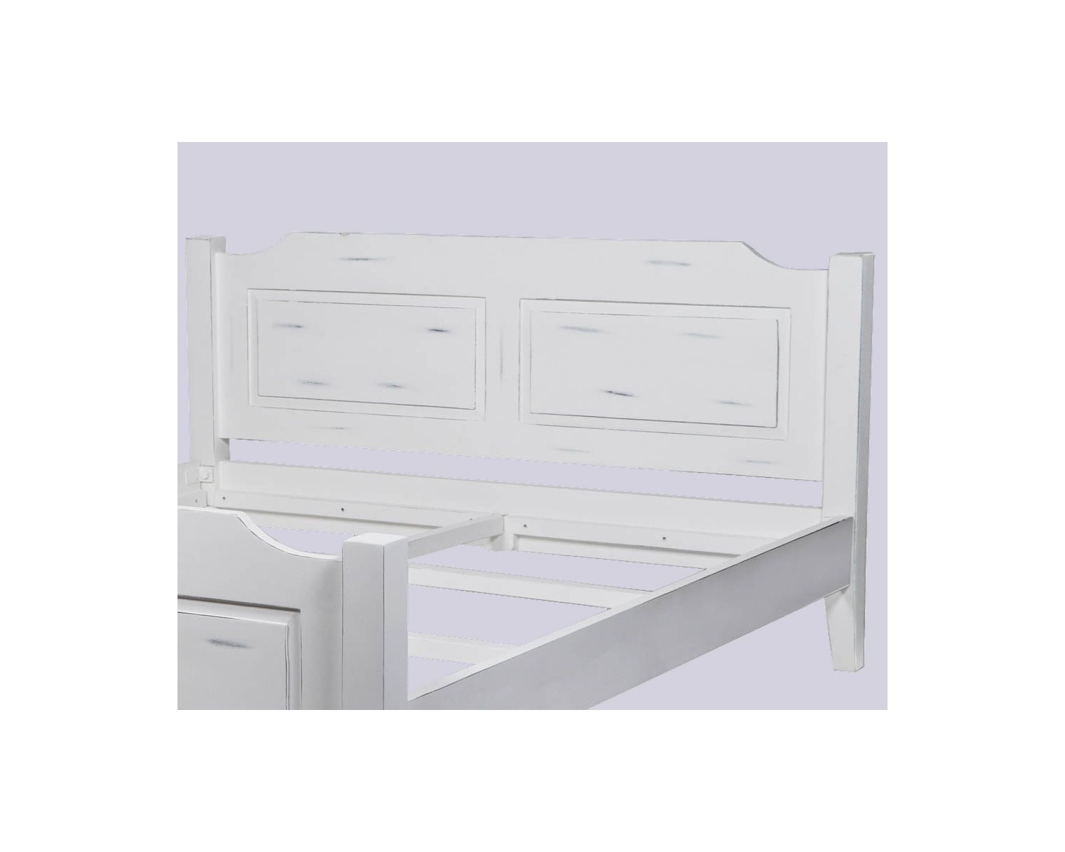 Letto di charme "Soléa" 160x200 in legno massiccio di mango verniciato con effetto invecchiato