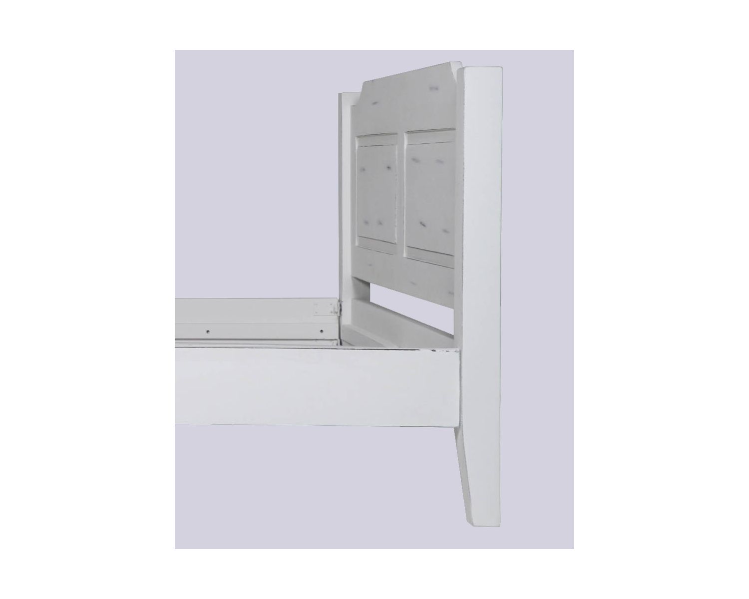 Letto di charme "Soléa" 160x200 in legno massiccio di mango verniciato con effetto invecchiato