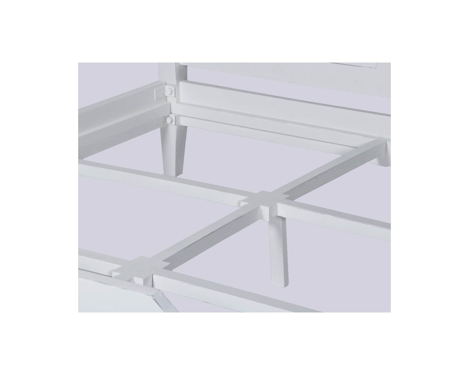 Letto di charme "Soléa" 160x200 in legno massiccio di mango verniciato con effetto invecchiato