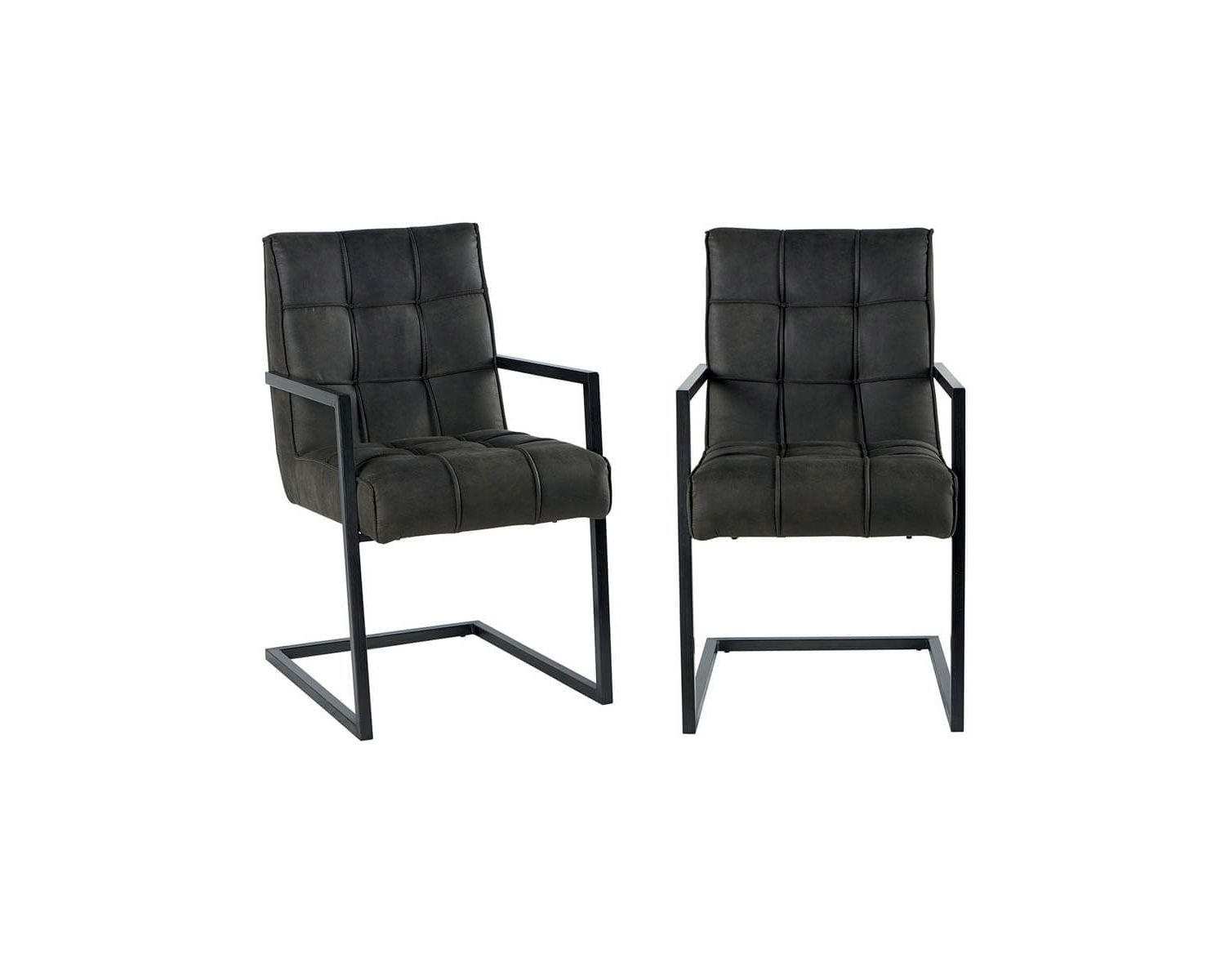 Set di 2 sedie di design ultra-confortevoli "Chaise Casita" in tessuto grigio