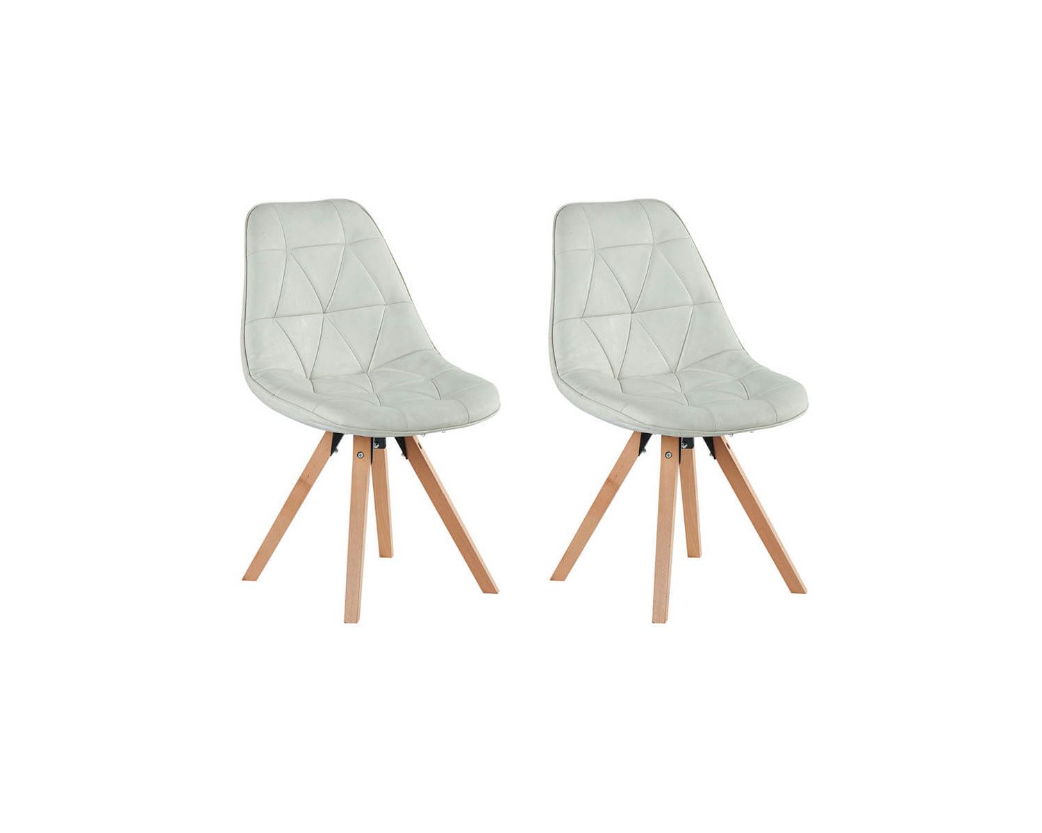 Set di 2 sedie scandinave "Casita-Yate" di colore bianco neve