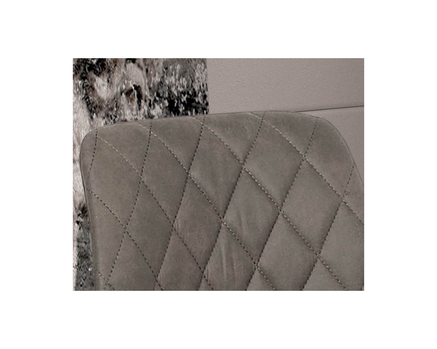 Set di 2 sedie imbottite in microfibra grigia "Miro" con gambe in metallo nero