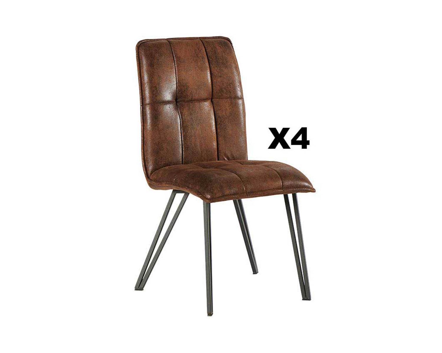 Set di 4 sedie retrò Casita "Venus" in tessuto tan con gambe nere