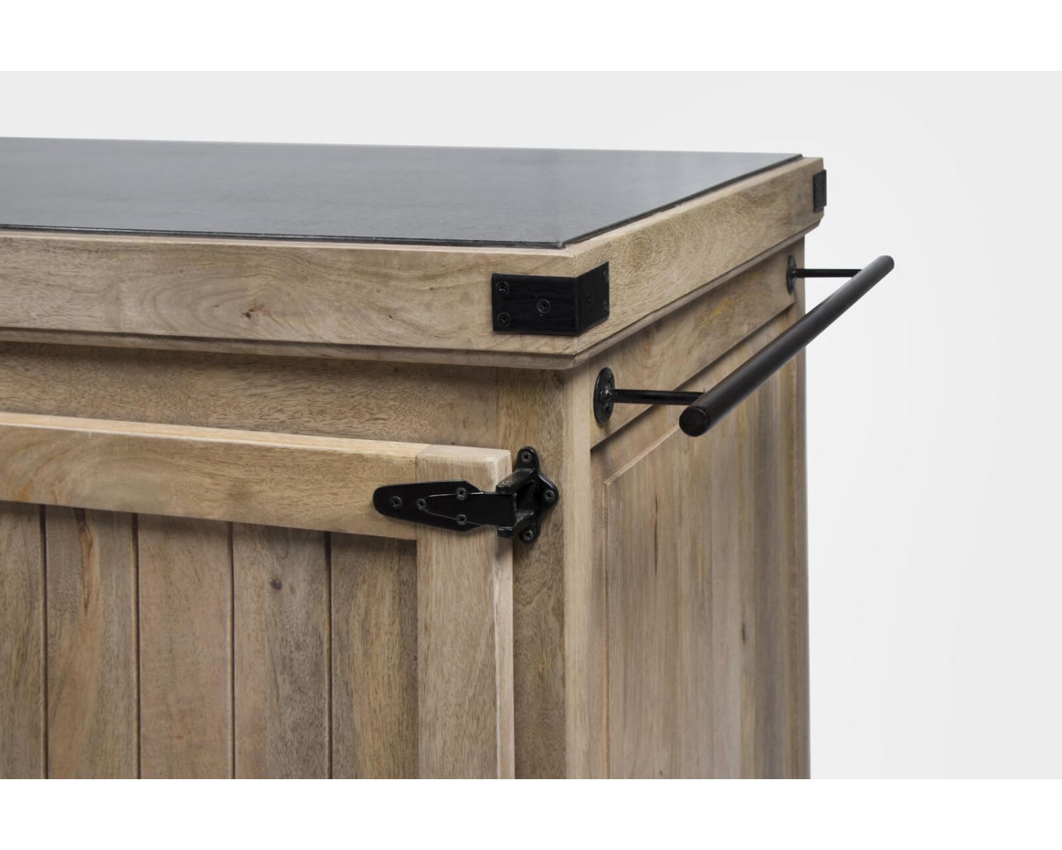 Blocco cucina grande in legno massiccio "Grand Chef" con piano in pietra 165 cm