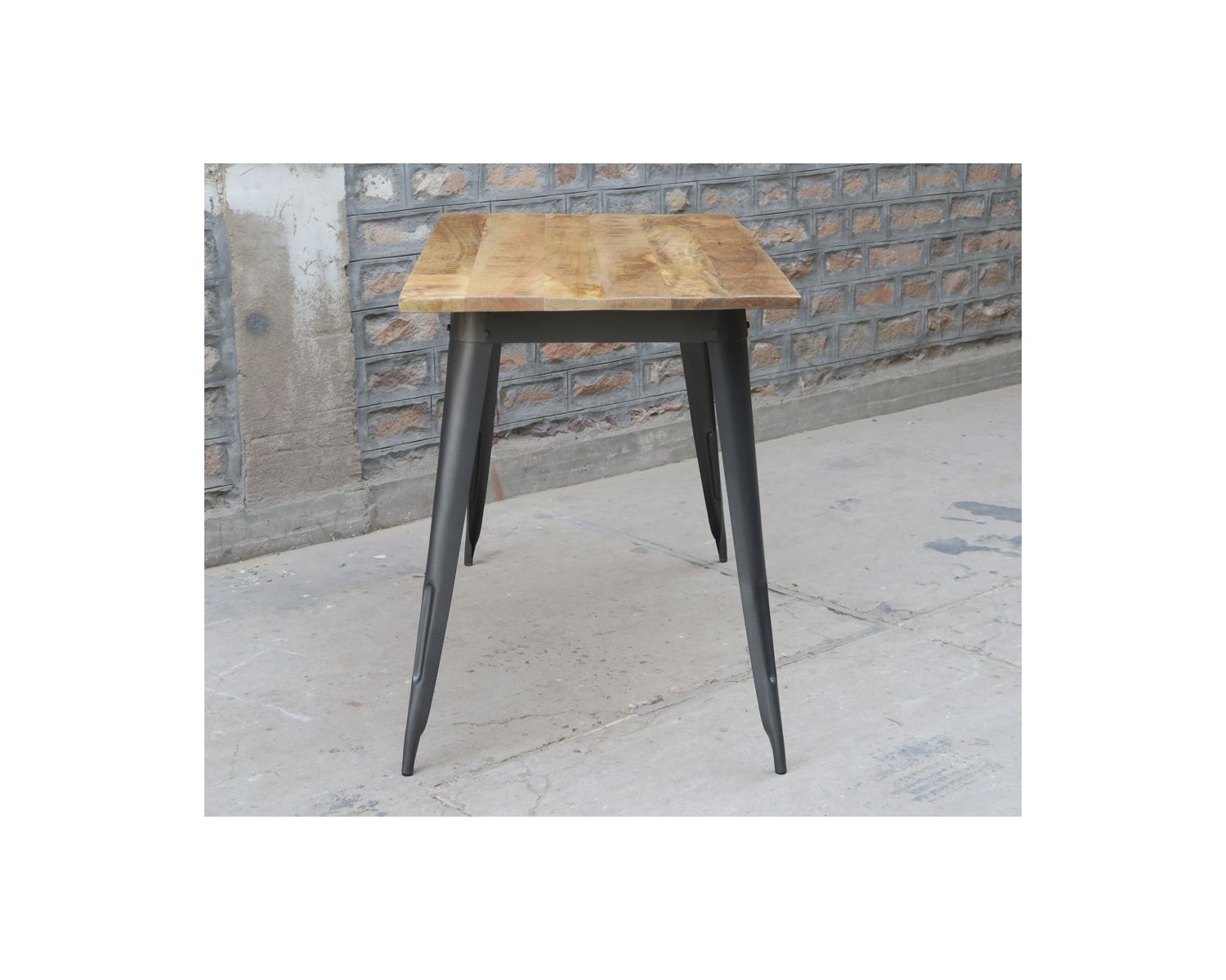 Tavolo con piedistallo "Dowtoun" 120x70cm in legno esotico e metallo