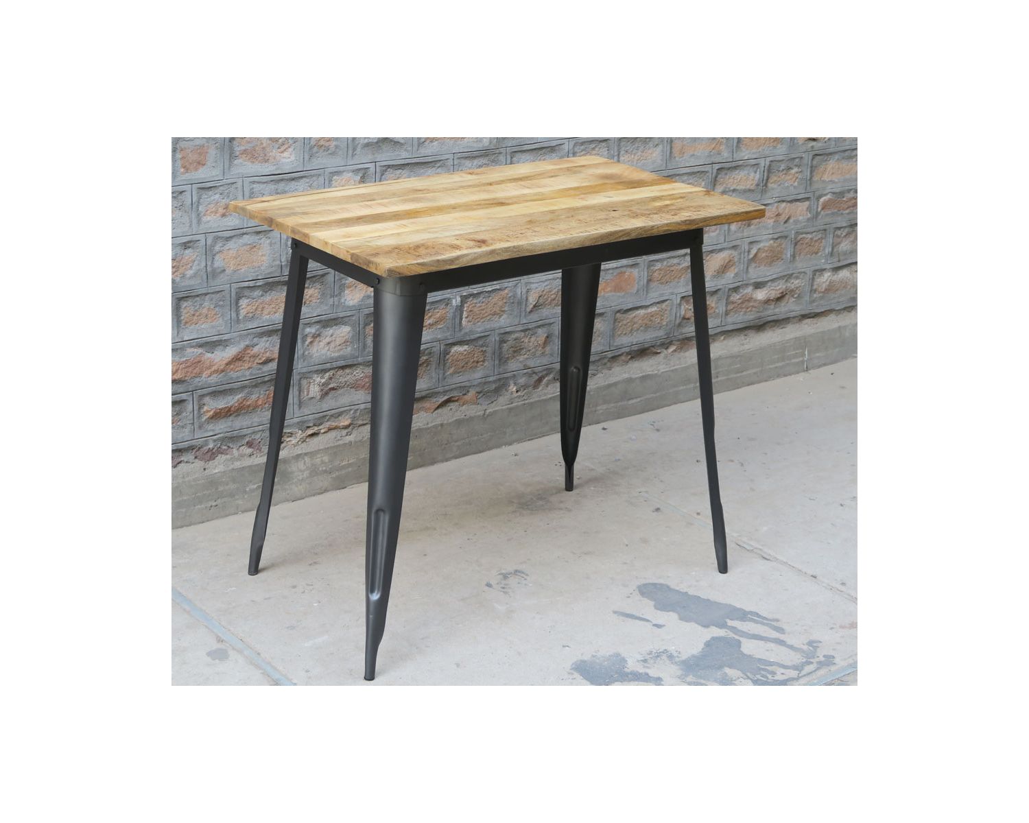 Tavolo con piedistallo "Dowtoun" 120x70cm in legno esotico e metallo