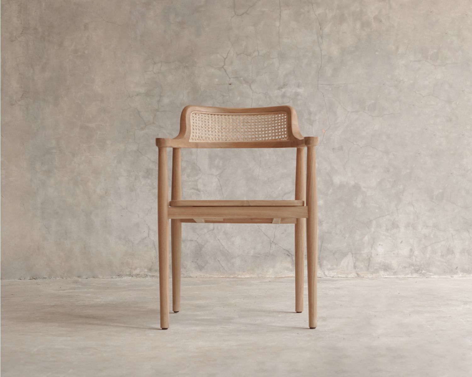 Sedia da pranzo con braccioli dal design essenziale "Vogue" in legno di sungkai