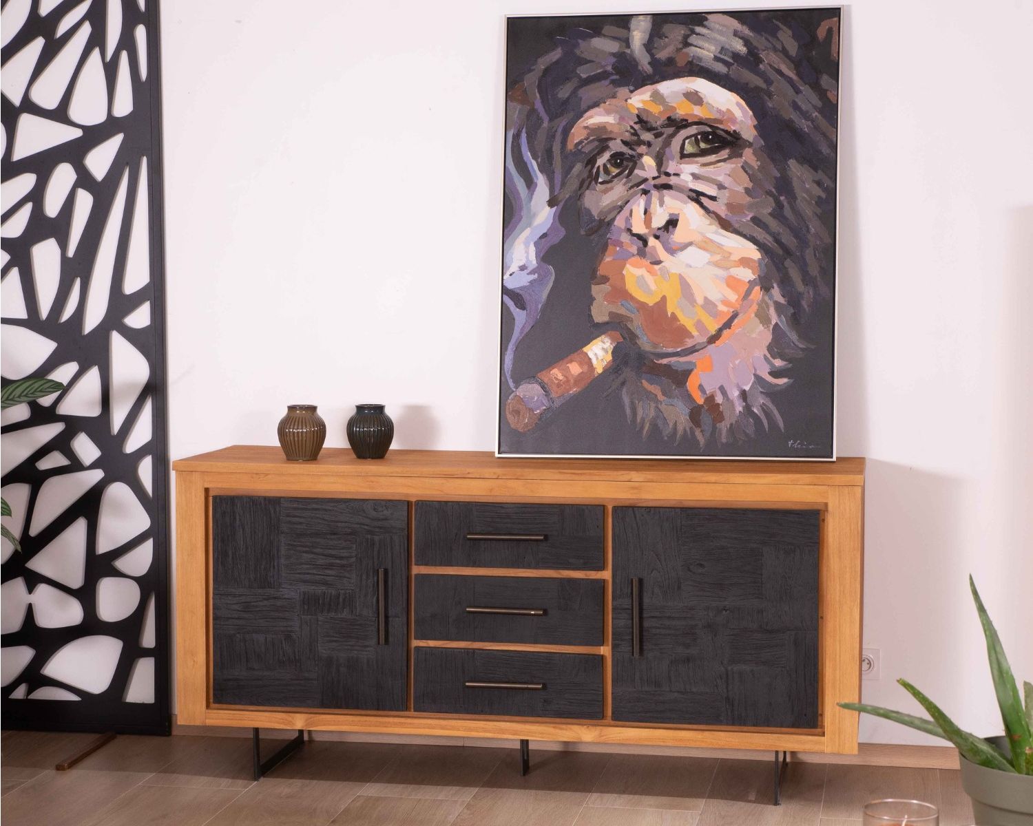 Credenza in legno "Trend" a 2 ante e 3 cassetti 180 cm