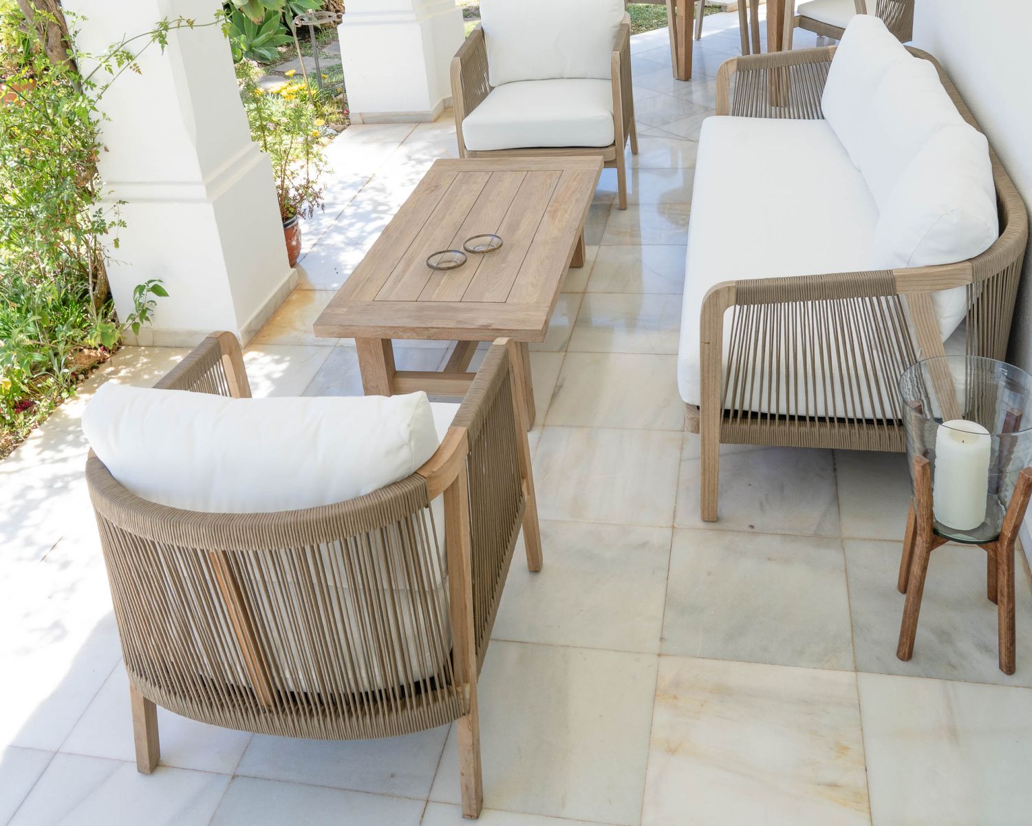 Set di mobili da giardino in teak riciclato "Eole