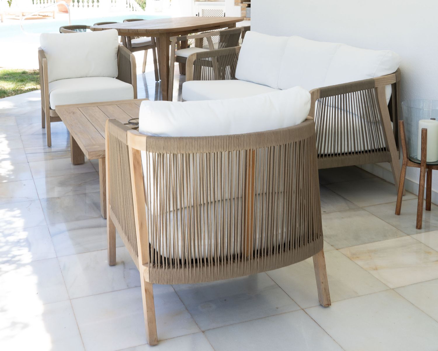 Set di mobili da giardino in teak riciclato "Eole