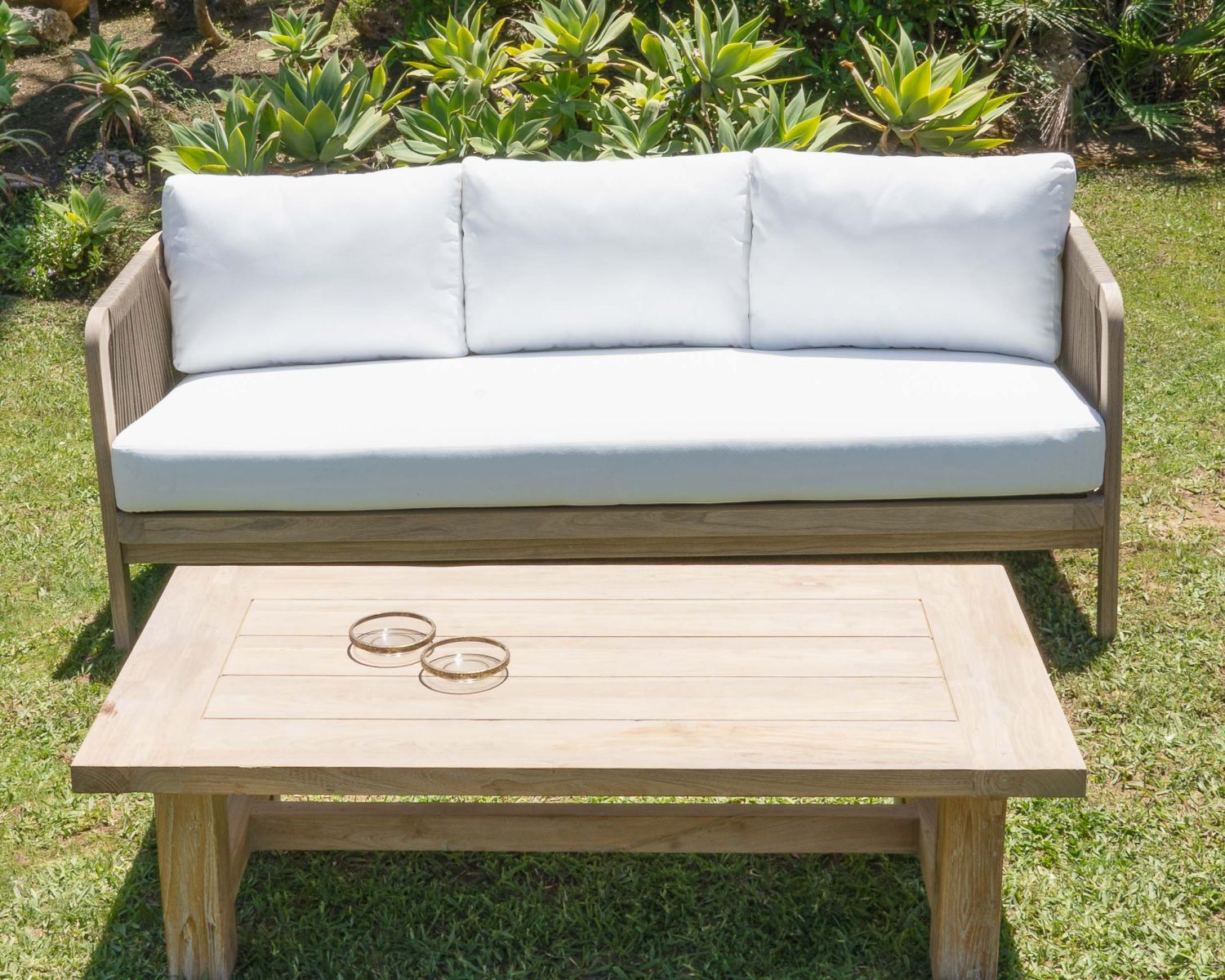 Set di mobili da giardino in teak riciclato "Eole