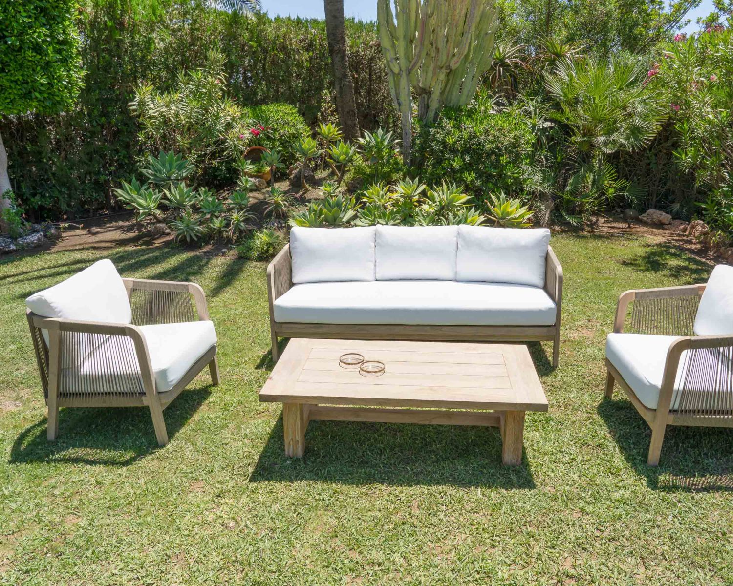 Set di mobili da giardino in teak riciclato "Eole