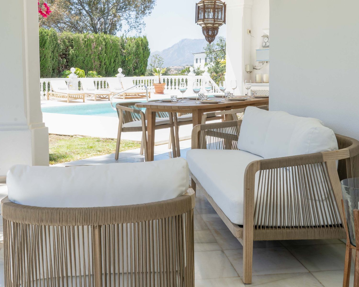 Set di mobili da giardino in teak riciclato "Eole