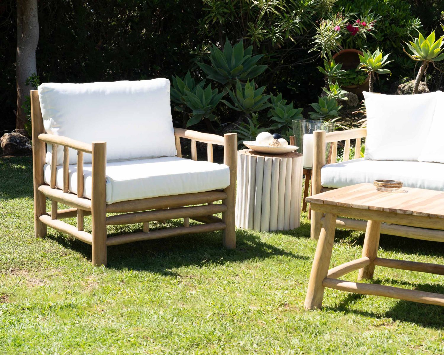 Mobili da giardino in stile etnico "Sumatra" in rami di teak