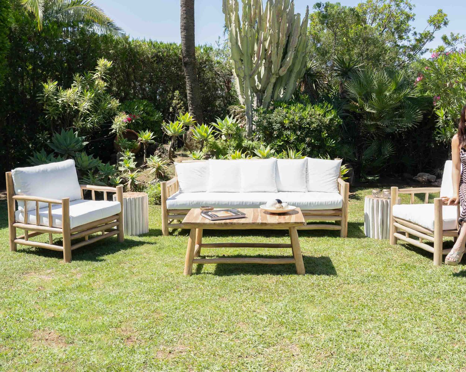 Mobili da giardino in stile etnico "Sumatra" in rami di teak