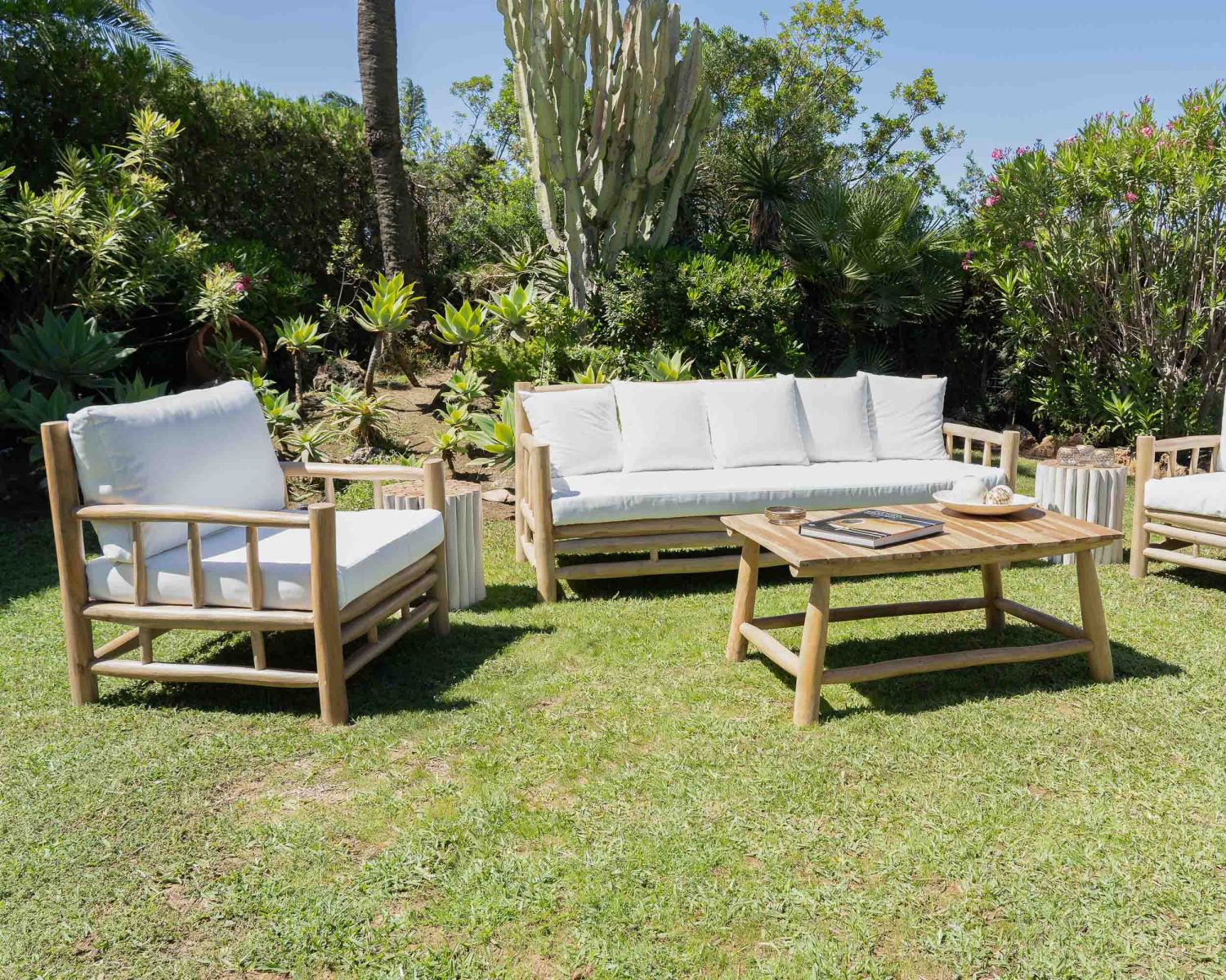 Mobili da giardino in stile etnico "Sumatra" in rami di teak