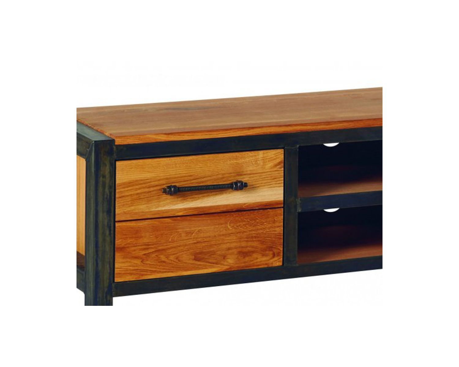 Porta TV "Manufacture" in rovere e metallo