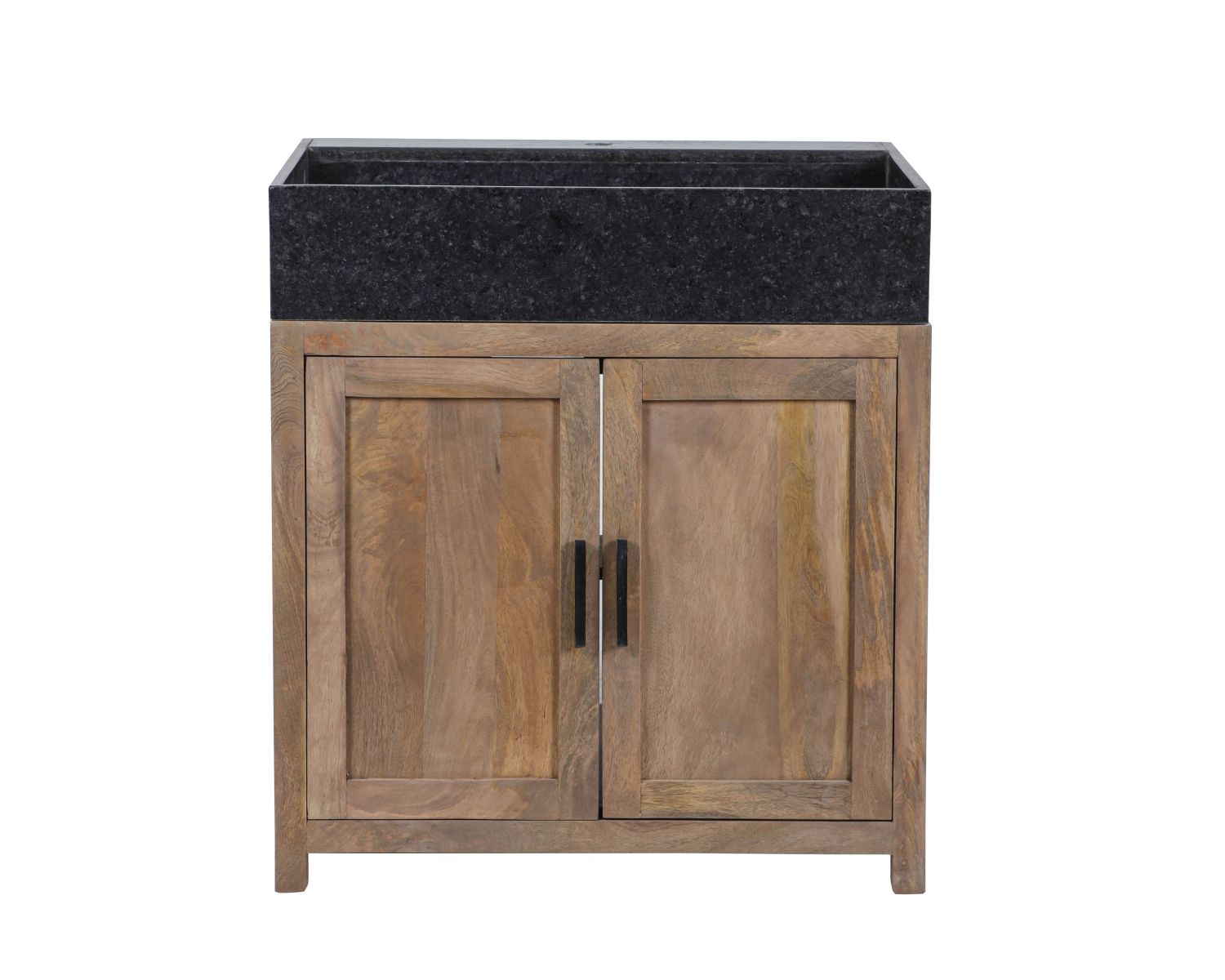 Lavello in legno massiccio "Grand Chef" a 2 ante senza lavabo