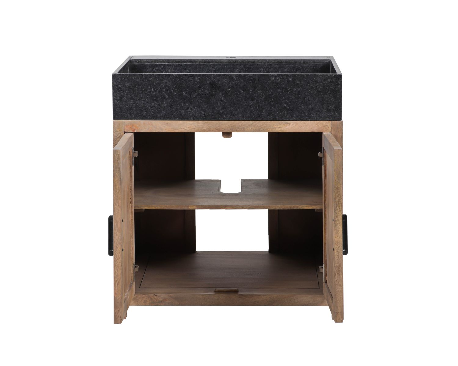 Lavello in legno massiccio "Grand Chef" a 2 ante senza lavabo