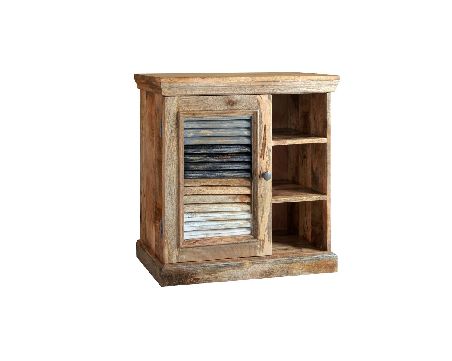 Mobile basso "Etretat" con anta a battente in legno di mango